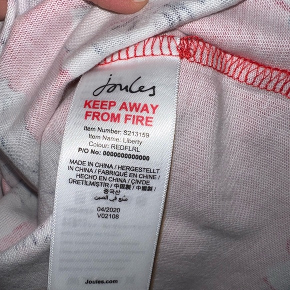 NWT Joules Red Floral Liberty Print A Line Jersey Dress | Size 6 - Picture 11 of 14